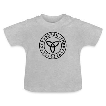 Runen I Futhark I Triquetra I Schutz Amulett I - Baby Bio-T-Shirt mit Rundhals - Grau meliert - Vorne