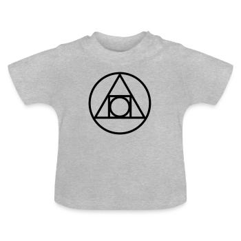 Quadratur des Kreises I Alchemistisches Symbol - Baby Bio-T-Shirt mit Rundhals - Grau meliert - Vorne