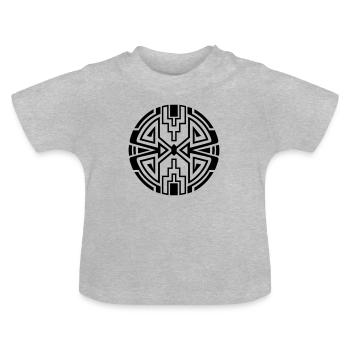 Indianer Kreis Symbol Pfeil Diamant Konzentration - Baby Bio-T-Shirt mit Rundhals - Grau meliert - Vorne