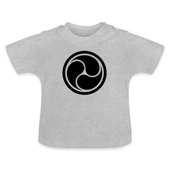 Triple Yin Yang, wheel of joy, Trinity symbol - Baby Organic T-Shirt with Round Neck - heather grey - Front