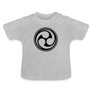 Shinto Trinity Japan Symbol Circle Kanji Triskele - Baby Organic T-Shirt with Round Neck - heather grey - Front
