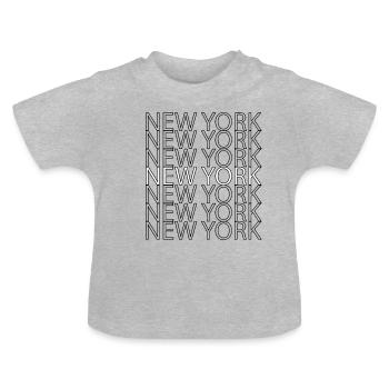 new york - Baby Bio-T-Shirt mit Rundhals - Grau meliert - Vorne