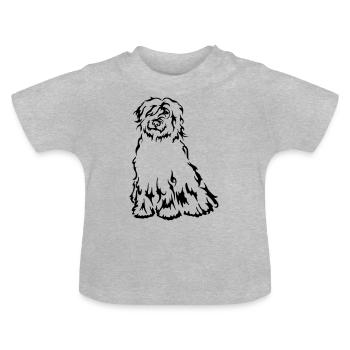 Chien de berger de Bergamasker - T-shirt bio col rond Bébé - gris chiné - Devant