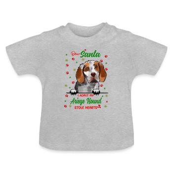 Ariege-Hund Hund Weihnachten Hunderasse - Baby Bio-T-Shirt mit Rundhals - Grau meliert - Vorne