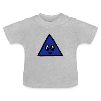 Lächelndes Dreieck, dreifarbig - Baby Bio-T-Shirt mit Rundhals - Grau meliert - Vorne