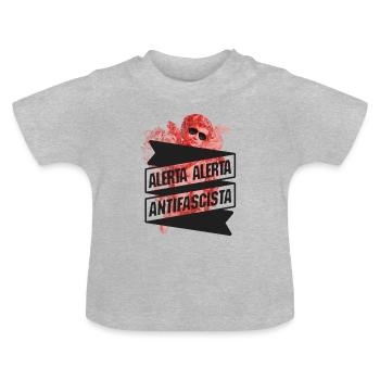 ANTIFA antifascist angel - Baby Organic T-Shirt with Round Neck - heather grey - Front