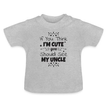 Baby Onkel Onkel Brorson Systerson Gift - Baby Bio-T-Shirt mit Rundhals - Grau meliert - Vorne