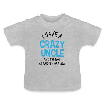 Baby Onkel Onkel Brorson Systerson Gift - Baby Bio-T-Shirt mit Rundhals - Grau meliert - Vorne