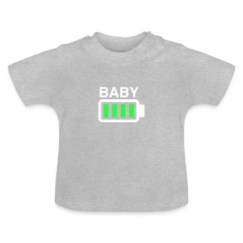 Baby voller Energie - Baby Bio-T-Shirt mit Rundhals - Grau meliert - Vorne