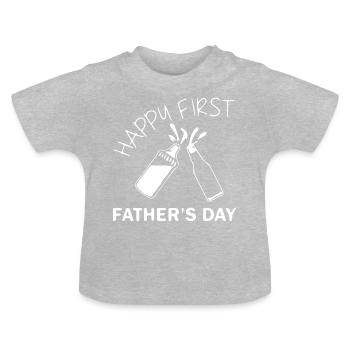 Vatertag - Baby Bio-T-Shirt mit Rundhals - Grau meliert - Vorne