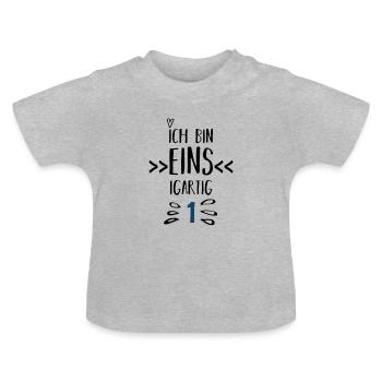 1er anniversaire - Je suis unie - T-shirt bio col rond Bébé - gris chiné - Devant