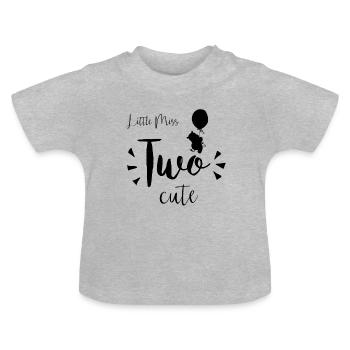 Shirt 2. Geburtstag - TWO cute - Baby Bio-T-Shirt mit Rundhals - Grau meliert - Vorne