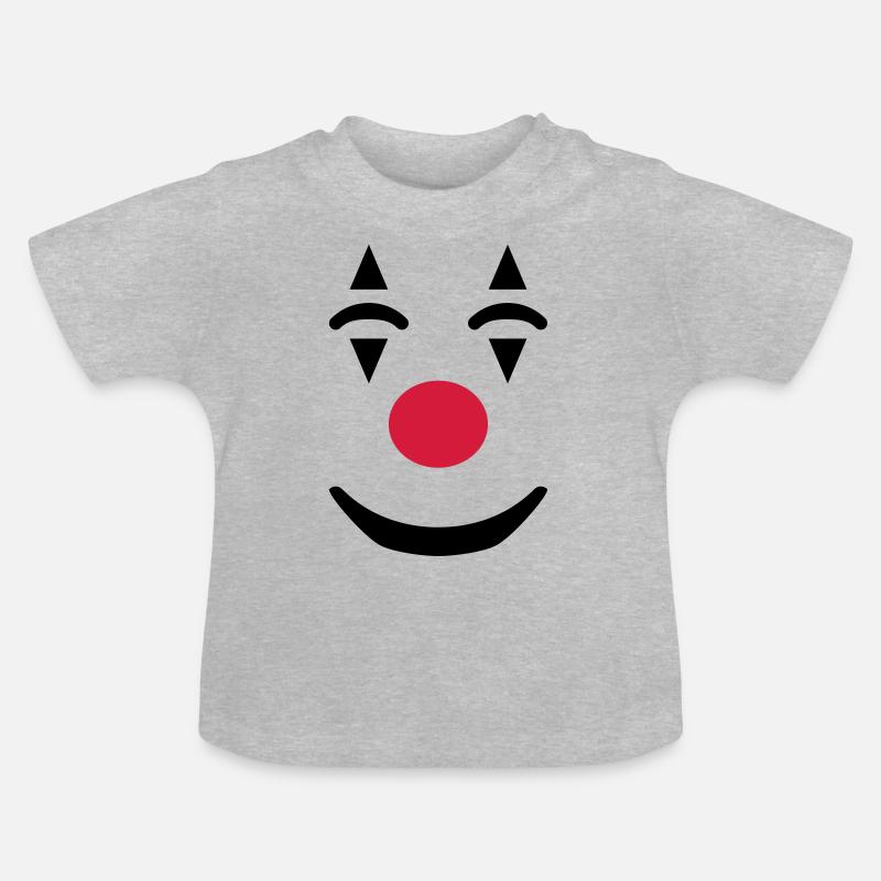 Clown Visage Carnaval Drôle - T-shirt bio col rond Bébé - gris chiné
