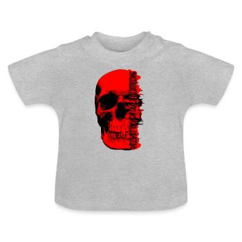 Crâne rouge - Velvet Black Cult Clothing - T-shirt bio col rond Bébé - gris chiné - Devant