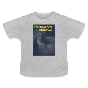 Protection des animaux - T-shirt bio col rond Bébé - gris chiné - Devant