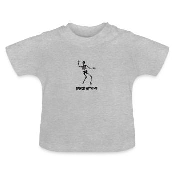 skull - Baby Bio-T-Shirt mit Rundhals - Grau meliert - Vorne