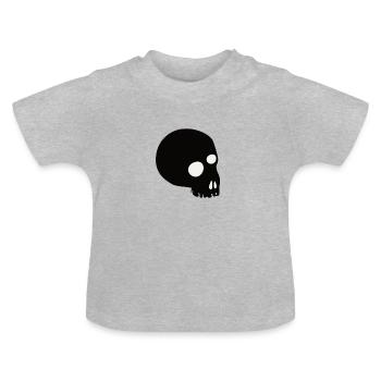 skull - T-shirt bio col rond Bébé - gris chiné - Devant