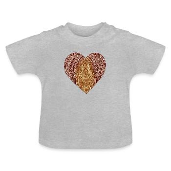 Hart | hart - Baby biologisch T-shirt met ronde hals - grijs gemêleerd - Voor