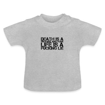 death will come - Baby Organic T-Shirt with Round Neck - heather grey - Front