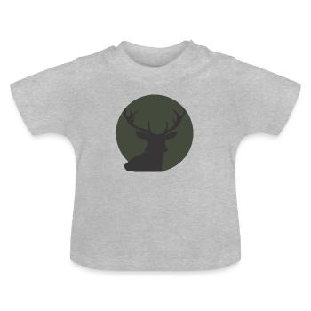 Rentiere Rentiere Rentiere - Baby Bio-T-Shirt mit Rundhals - Grau meliert - Vorne