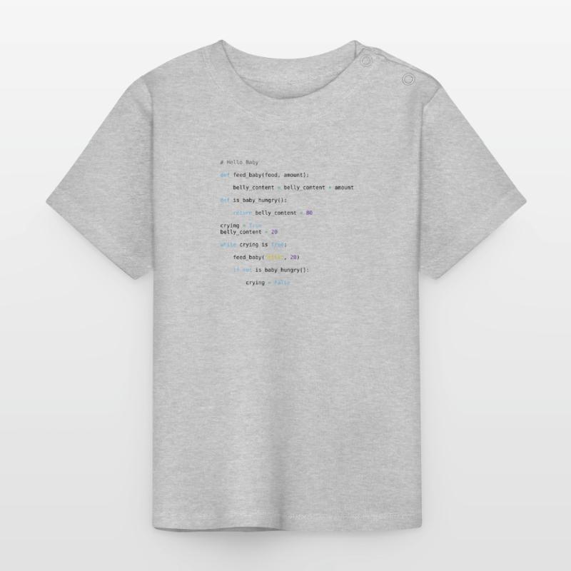 Python Code Baby Hello World Baby Programming Baby Organic T-Shirt with Round Neck