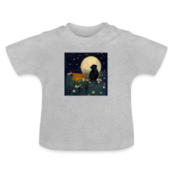 attendre au clair de lune - T-shirt bio col rond Bébé - gris chiné - Devant
