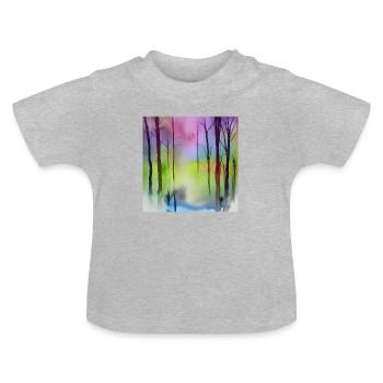 Buntes Aquarell einfache Natur - Baby Bio-T-Shirt mit Rundhals - Grau meliert - Vorne