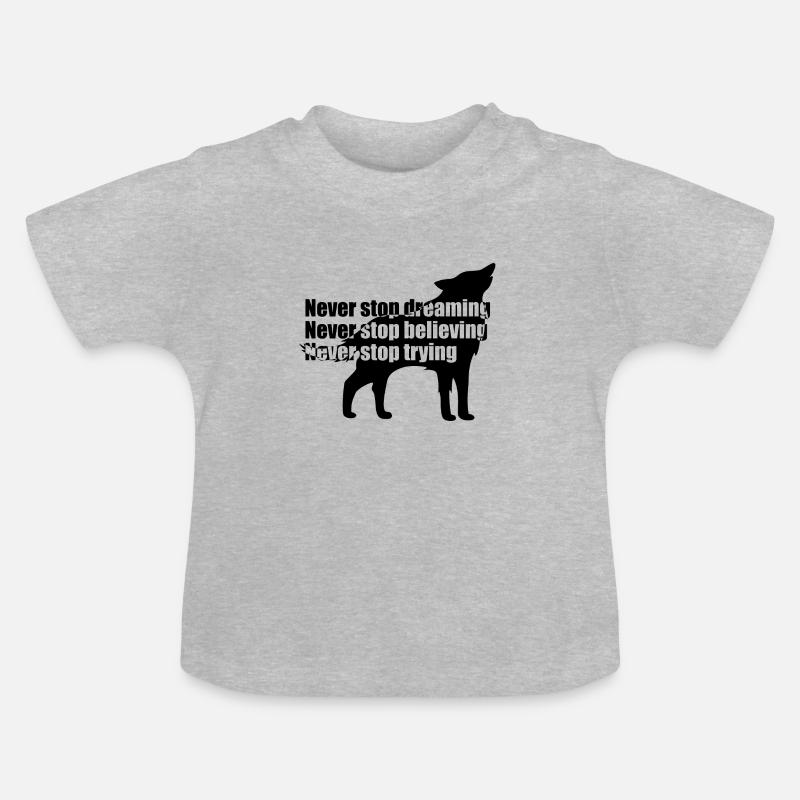 Wolfsmotivation Wolfsmotivation - Baby Bio-T-Shirt mit Rundhals - Grau meliert