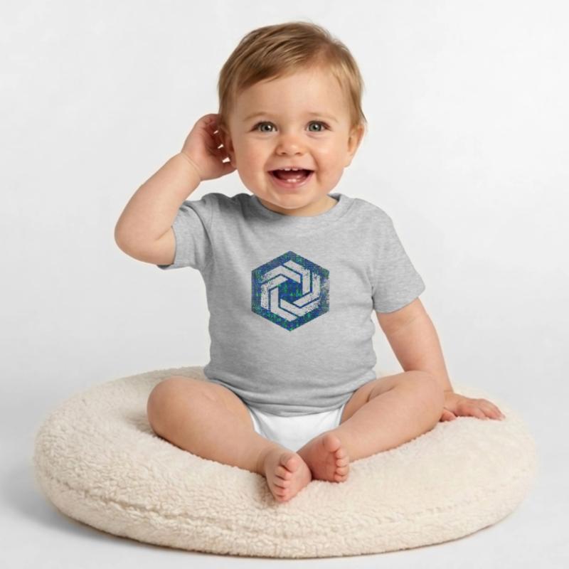 hexagon programming programmer coding geometric Baby Organic T-Shirt with Round Neck