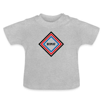 Raute Heimat - Baby Bio-T-Shirt mit Rundhals - Grau meliert - Vorne