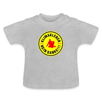 Klimakleber Nein Danke - Baby Bio-T-Shirt mit Rundhals - Grau meliert - Vorne