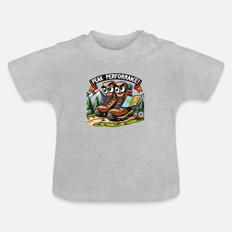 Performances optimales - T-shirt bio col rond Bébé - gris chiné