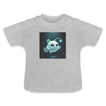 Anglerfisch - Baby - Baby Bio-T-Shirt mit Rundhals - Grau meliert - Vorne