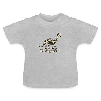 Brontosaurus Skelett too big to fail - Baby Bio-T-Shirt mit Rundhals - Grau meliert - Vorne