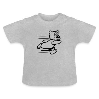 Exécutez Teddy exécuter - T-shirt bio col rond Bébé - gris chiné - Devant