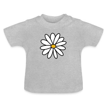Daisy - Baby Organic T-Shirt with Round Neck - heather grey - Front