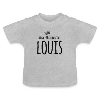 Sa majesté Louis - T-shirt bio col rond Bébé - gris chiné - Devant