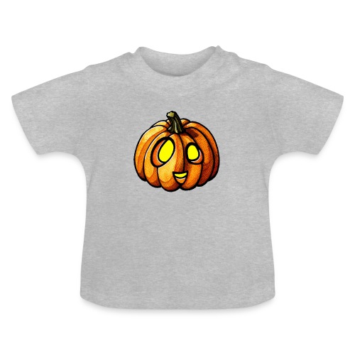 Pumpkin Halloween watercolor scribblesirii - Økologisk T-shirt til baby, rund hals