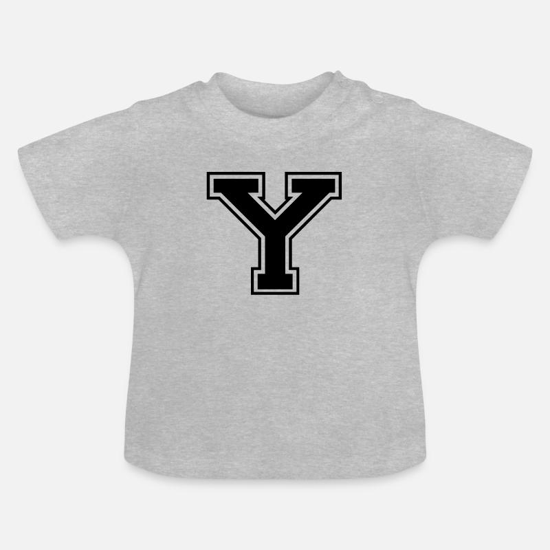 y - T-shirt bio col rond Bébé - gris chiné