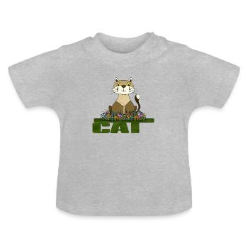 Katze - Baby Bio-T-Shirt mit Rundhals - Grau meliert - Vorne