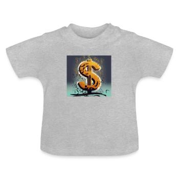 Cash-Design - Baby Bio-T-Shirt mit Rundhals - Grau meliert - Vorne