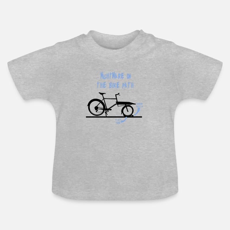 Cauchemar du vélo cargo, vélo cargo, vélo électrique - T-shirt bio col rond Bébé - gris chiné