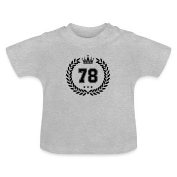 wappen 78 - Baby Bio-T-Shirt mit Rundhals - Grau meliert - Vorne