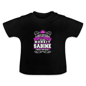 Eure Hoheit - Sabine - Baby Bio-T-Shirt mit Rundhals - Schwarz - Vorne