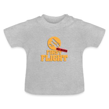Fear of flying - Baby Organic T-Shirt with Round Neck - heather grey - Front