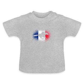 Rennpferd Frankreich Reiter Geschenk Pferde Flagge - Baby Bio-T-Shirt mit Rundhals - Grau meliert - Vorne