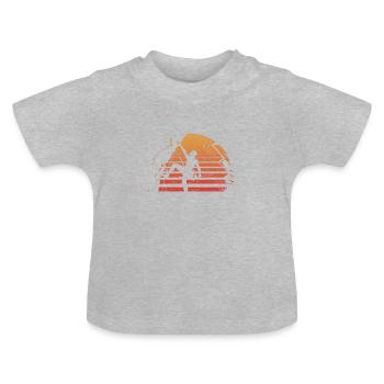 Tee shirt coucher de soleil en détresse - T-shirt bio col rond Bébé - gris chiné - Devant