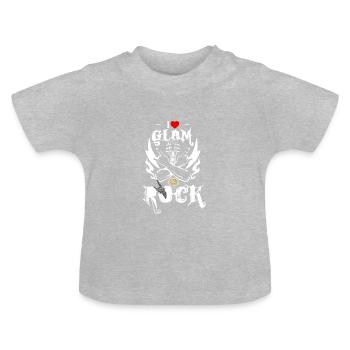 J'aime le glam rock t-shirt Le glam rock music shirt - T-shirt bio col rond Bébé - gris chiné - Devant
