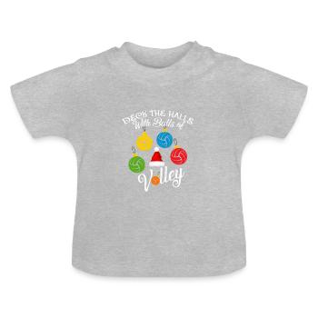 Deck The Halls With Volley Ball Christmas - Baby Organic T-Shirt with Round Neck - heather grey - Front