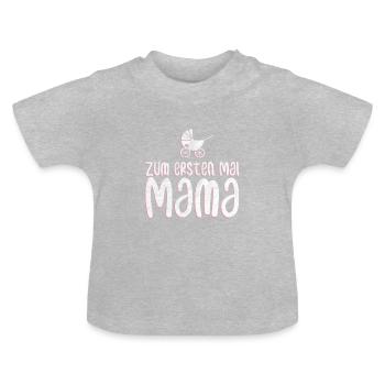 Mutter - Baby Bio-T-Shirt mit Rundhals - Grau meliert - Vorne